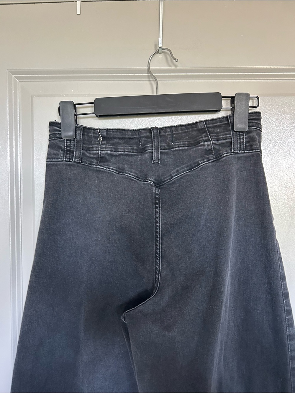 We The Free High-Waist Wide Leg Jeans in Charcoal - Picture 9 of 9